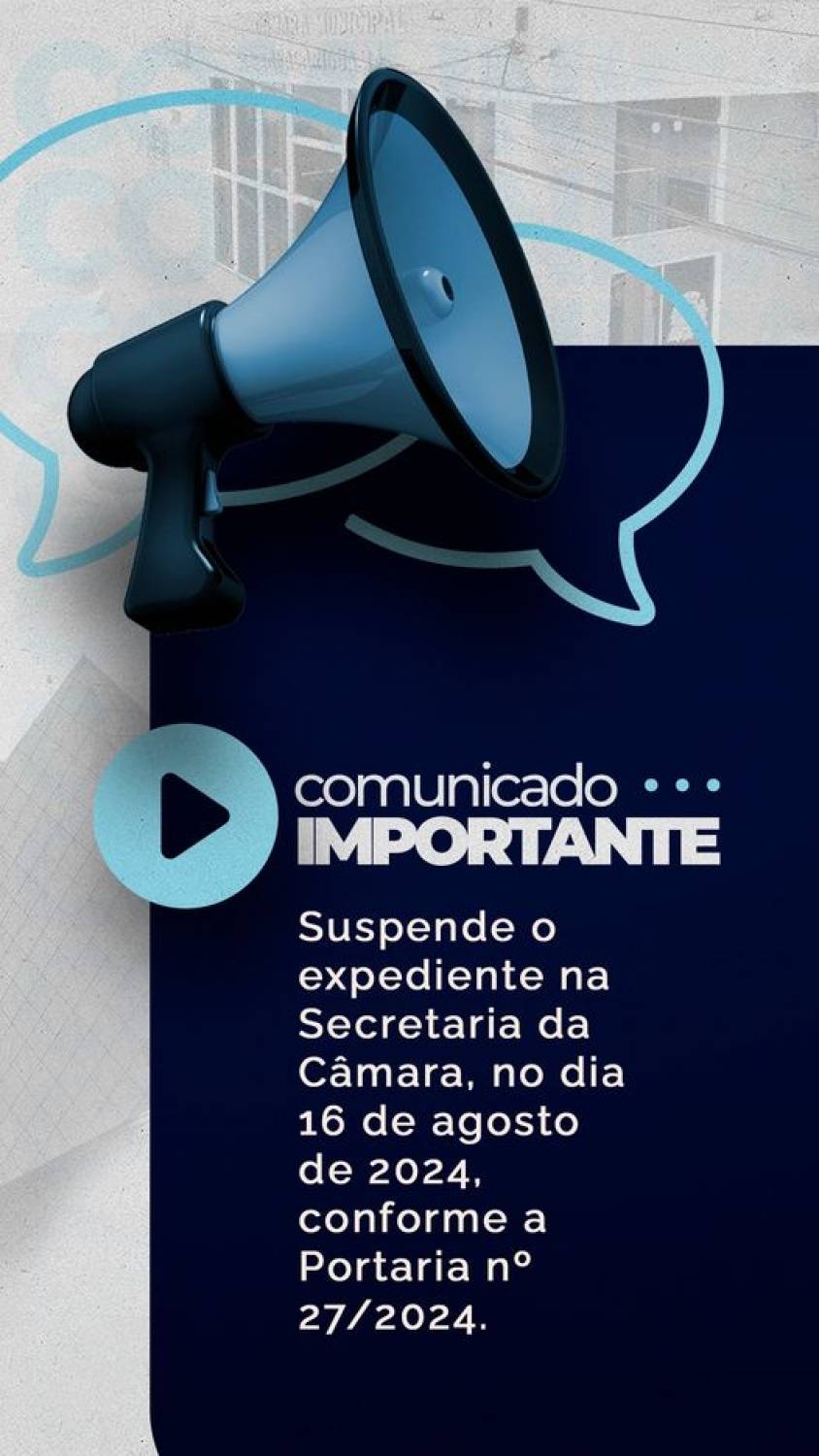 Aviso Importante: Suspensão de Expediente na Secretaria da Câmara